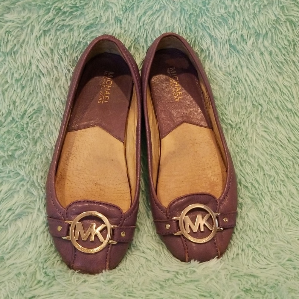 Michael Kors Leather Flats Purple